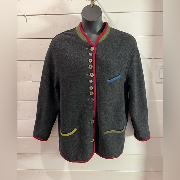 ❣️🩶 GEIGER Collection – Wool Jacket with Contrast Trim – Size 42 - Picture 10 of 14